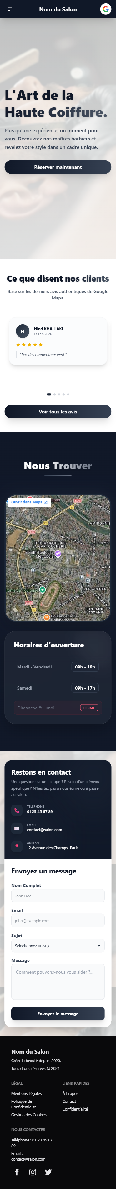 Exemple d'interface mobile