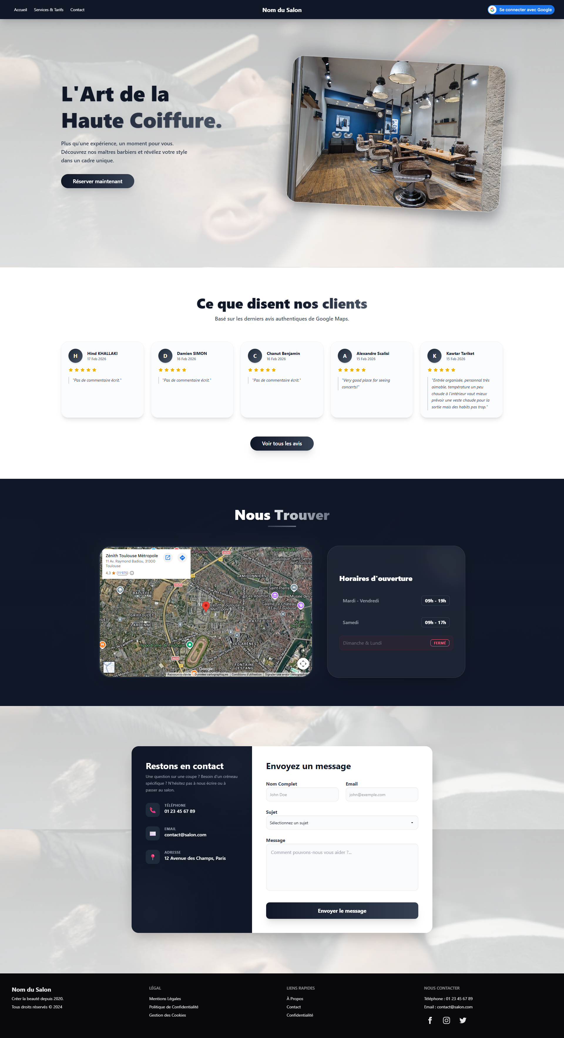 Exemple de landing page